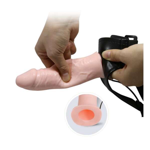 Hollow Strap-on with Vibration 15.5 x 4.2 cm Flesh – Image 6