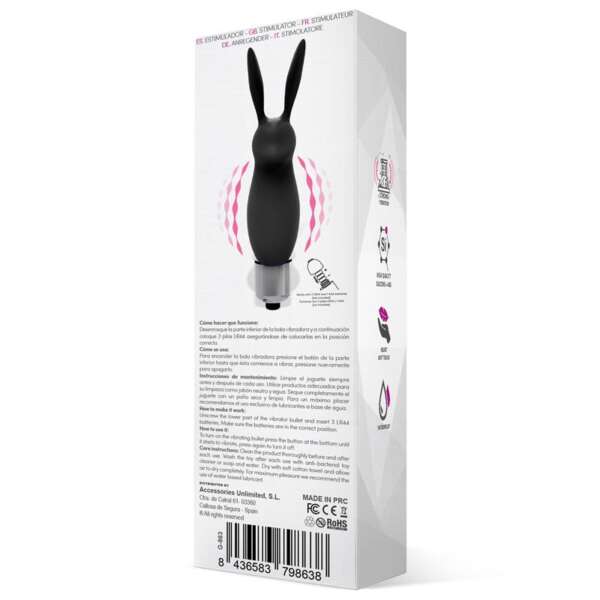 Hopye Rabbit Vibrating Bullet Silicone Black – Image 5
