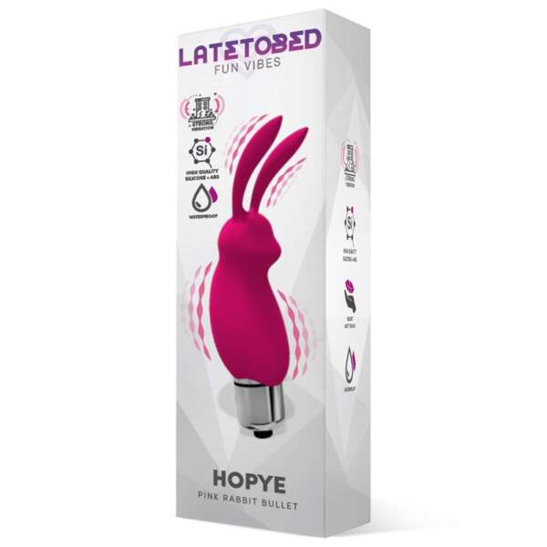 Hopye Rabbit Vibrating Bullet Silicone Pink – Image 3