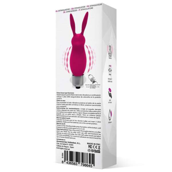Hopye Rabbit Vibrating Bullet Silicone Pink – Image 4