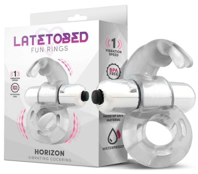 Horizon Vibrating Penis Ring with Rabbit Clear