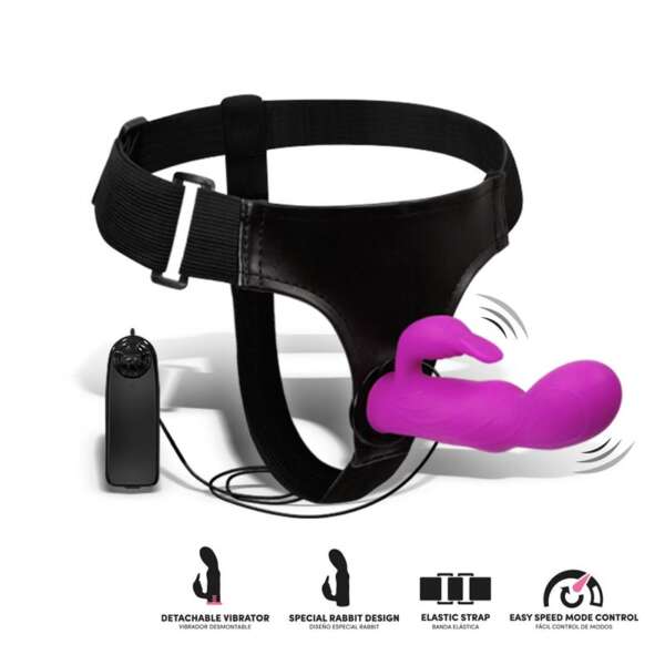 Hymax Strap-On Harness Multi-Speed Vibe with Rabbit and Remote Control – Image 7
