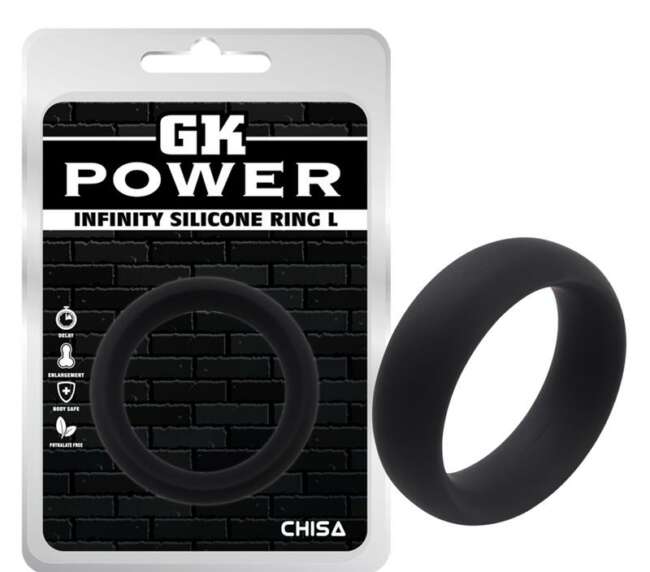 Infinity Silicone Ring L Black