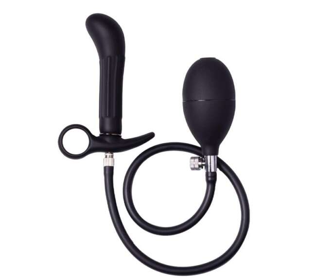 Inflatable Anal Plug with Pump Black