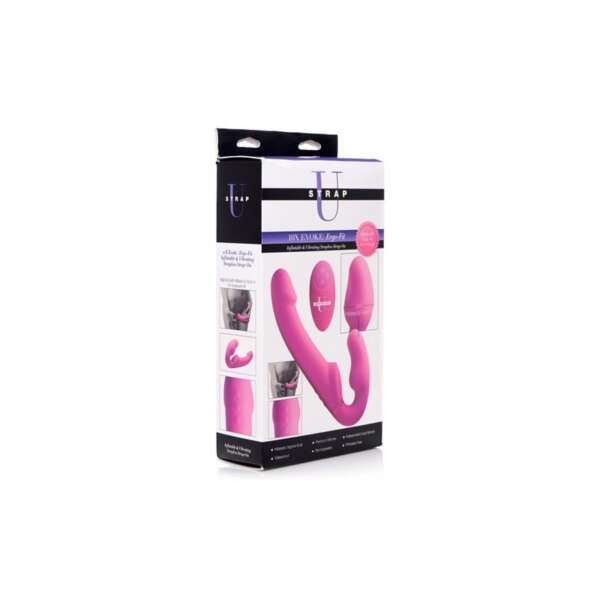 Inflatable Strapless Strap-on Inflatable Function with Remote Control Pink – Image 3