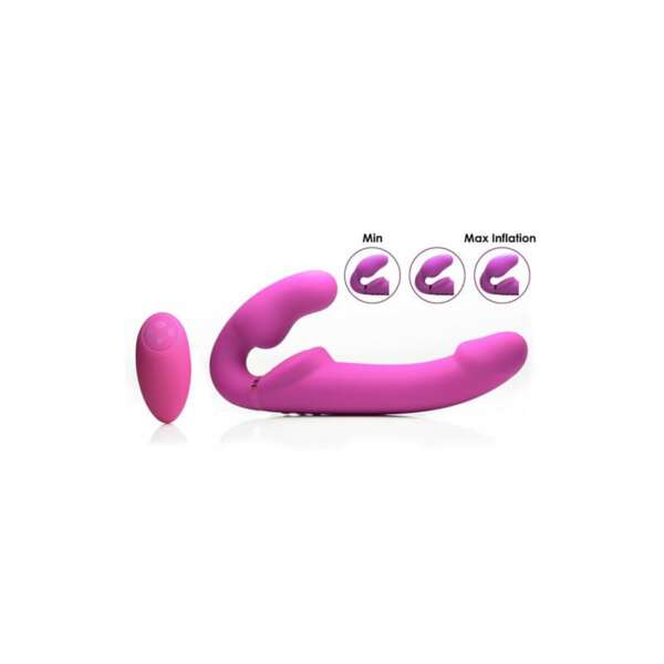 Inflatable Strapless Strap-on Inflatable Function with Remote Control Pink – Image 4
