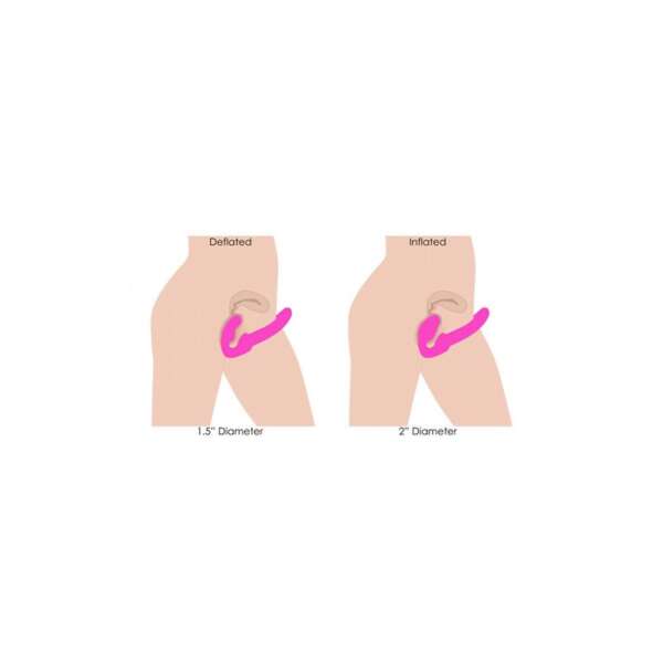 Inflatable Strapless Strap-on Inflatable Function with Remote Control Pink – Image 6