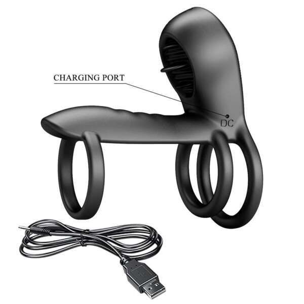 Jammy Triple Vibrating Penis Ring USB – Image 7