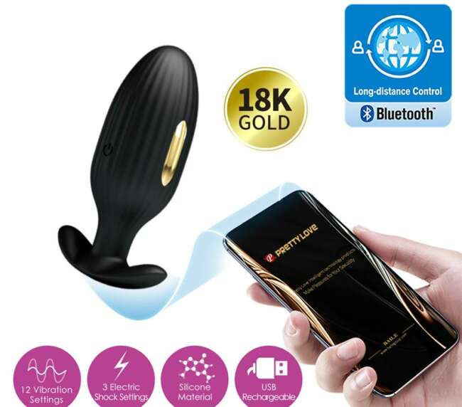 Plug Anal Vibrador Jefferson con Electroshock y APP