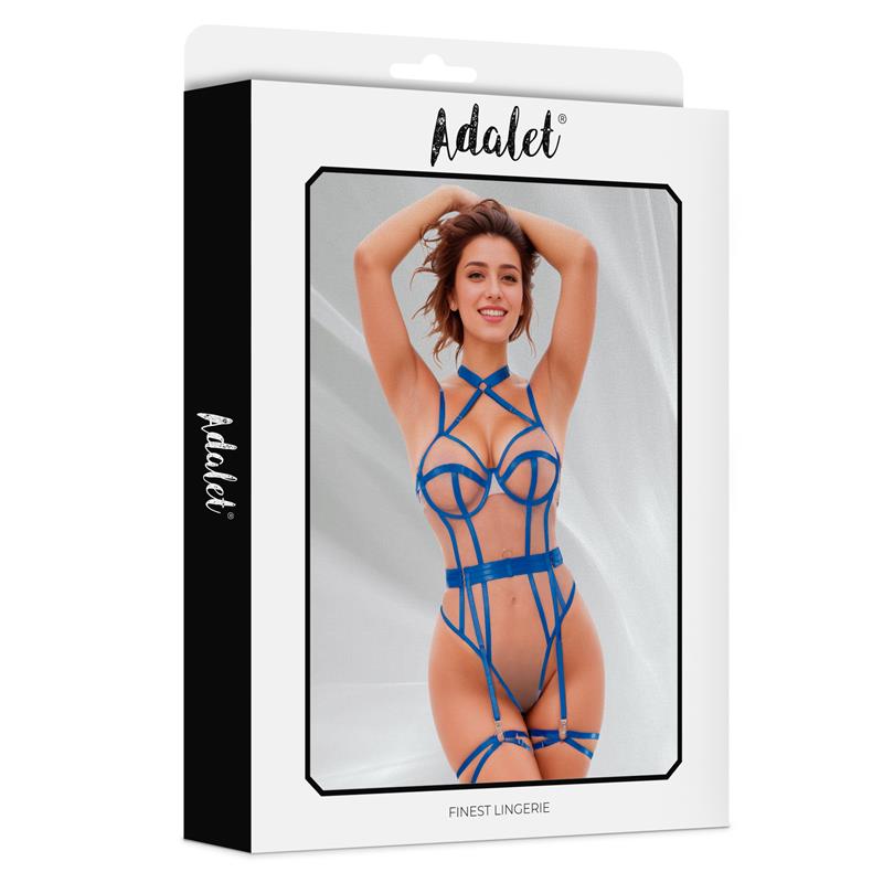 Killye Mesh Teddy with Strasps and Leg Rings Blue – Image 3
