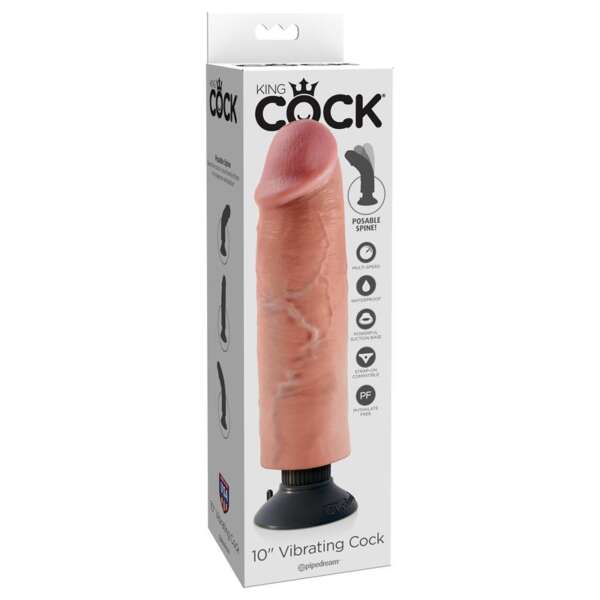 King Cock Vibrating Cock 10 - Flesh – Image 5