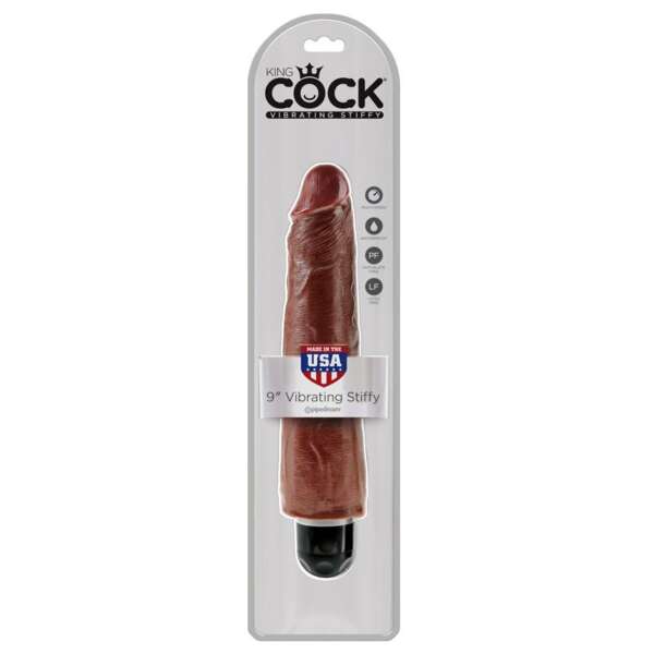 King Cock Vibrating Stiffy 9 - Brown – Image 3