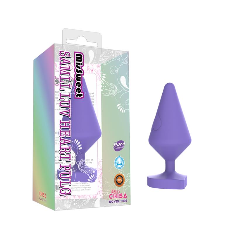 Large Luv Heart Plug Purple Silicone – Image 3