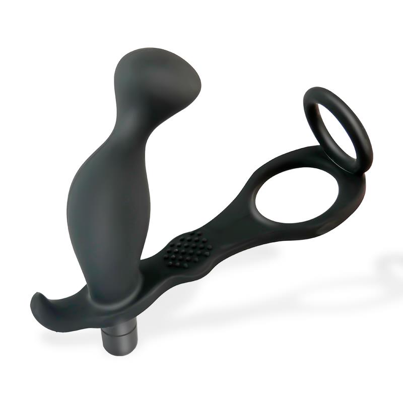 Larimar Vibrating Anal Plug with Penis and Testicles Ring – Image 5