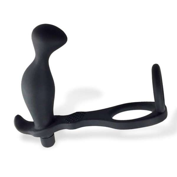 Larimar Vibrating Anal Plug with Penis and Testicles Ring – Image 6