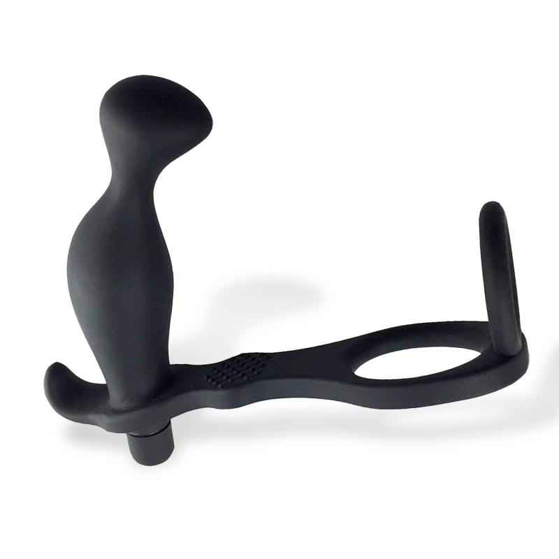 Larimar Vibrating Anal Plug with Penis and Testicles Ring – Image 6