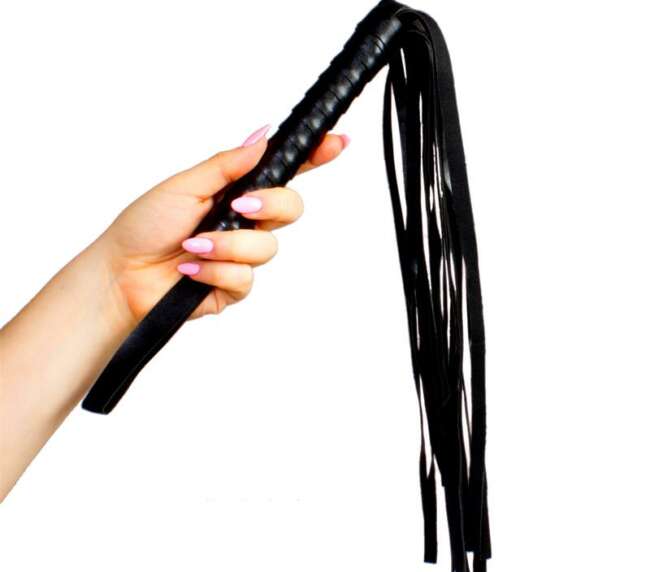 Leather Flogger 45 cm Black