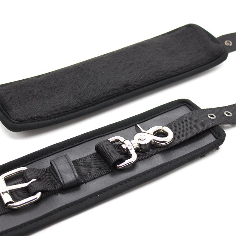 Leather Handcuffs with Big Hoops Black – Image 7