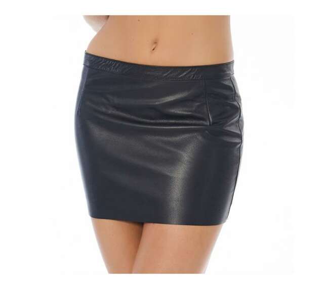 Leather Mini Skirt with Zipper