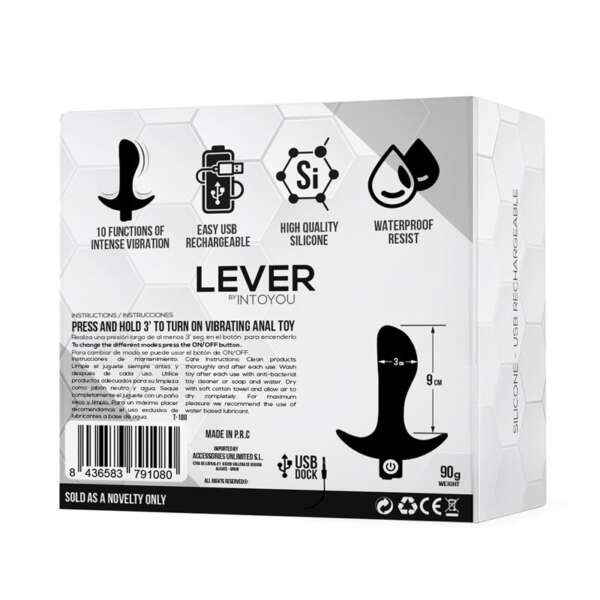 Lever Anal Plug with Vibration USB Silicone – Image 5