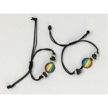 LGBT+ Pride Adjustable Bracelet with Circle