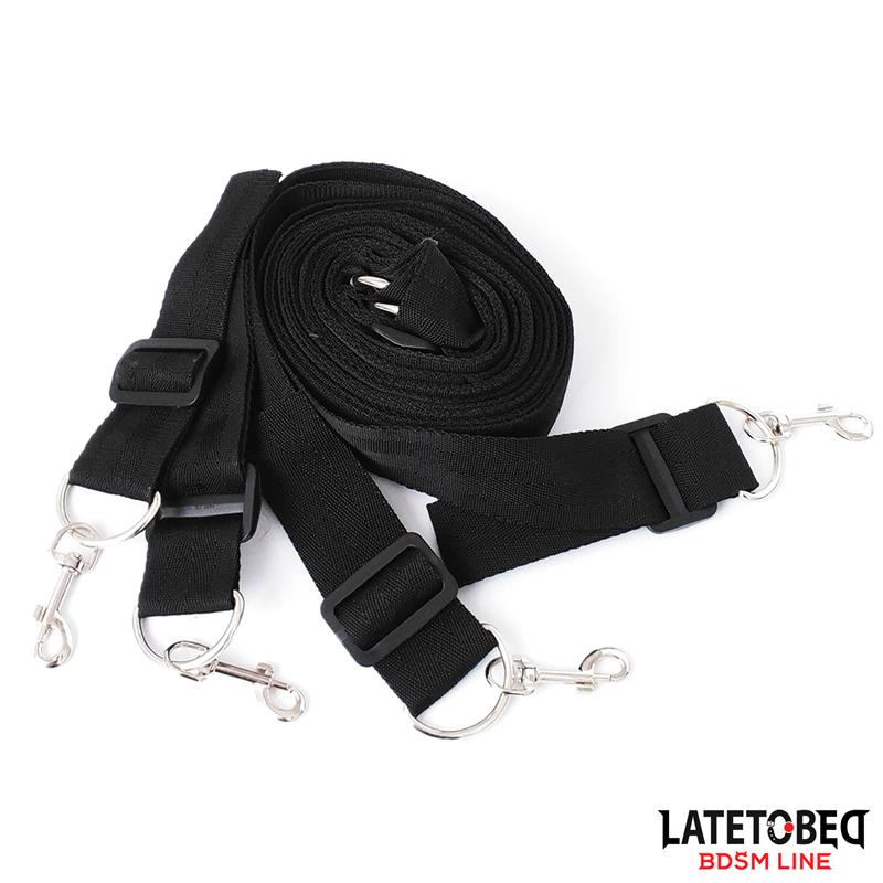 Long Velvet Bed Bondage Restraints Adjustable – Image 4