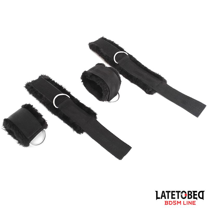 Long Velvet Bed Bondage Restraints Adjustable – Image 5