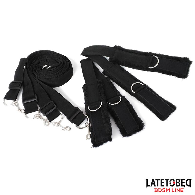 Long Velvet Bed Bondage Restraints Adjustable – Image 6