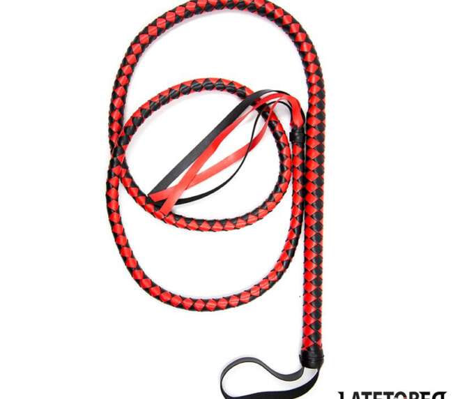 Long  Whip Blacl and Red 210cm