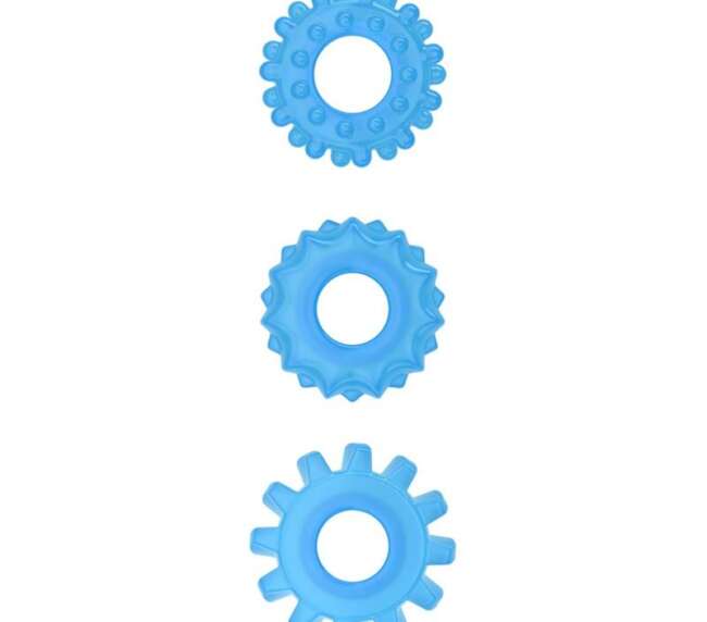 Lumino Play Set 3 Penis Ring Blue Light
