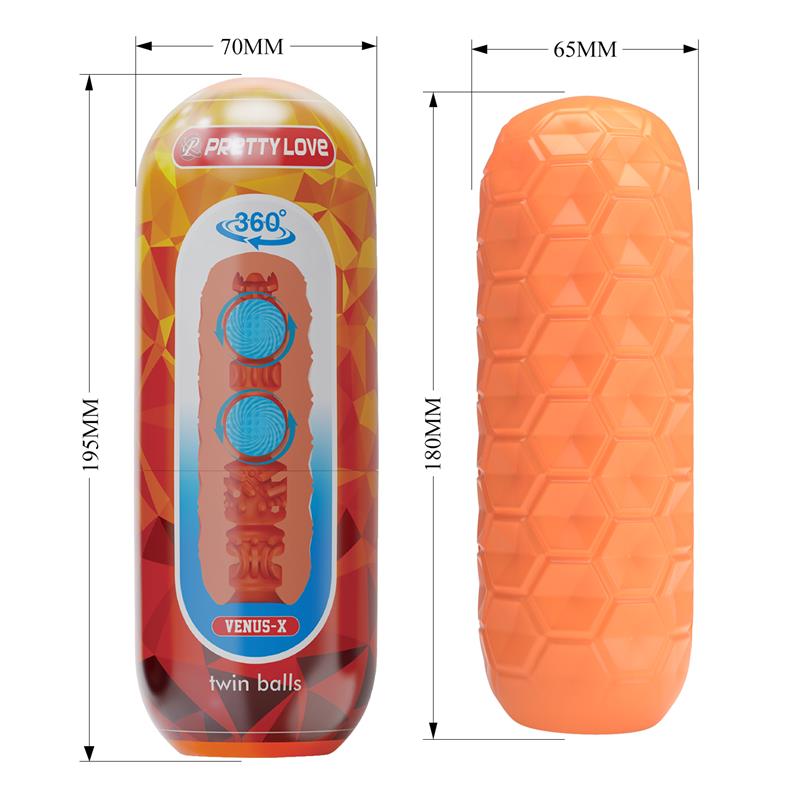 Male Masturbator HoneyComb with 2 Internal Balls – Image 3