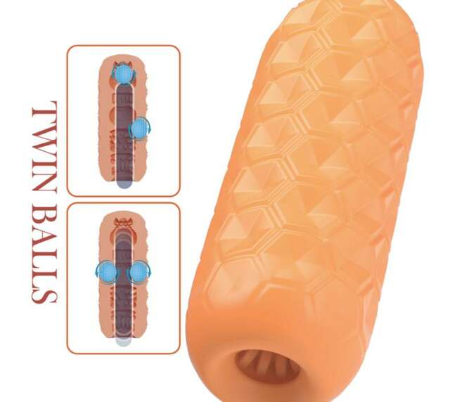 Male Masturbator HoneyComb with 2 Internal Balls