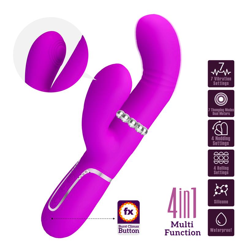 Mariana Vibrator 4 in 1 Silicone Fuchsia – Image 4