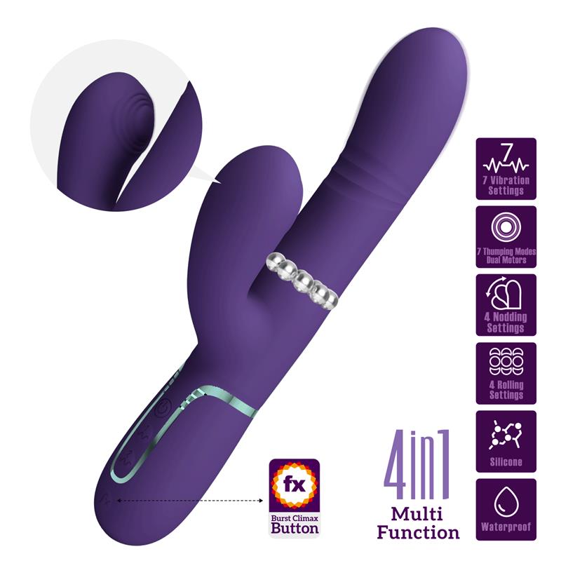 Mariana Vibrator 4 in 1 Silicone Purple – Image 10