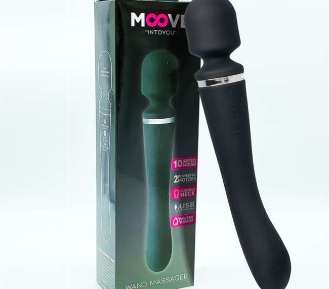 Massage Wand with 2 Motors Silicone Black