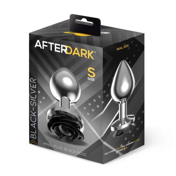 Metal Anal Plug with Black Rose Base Size S – Image 5