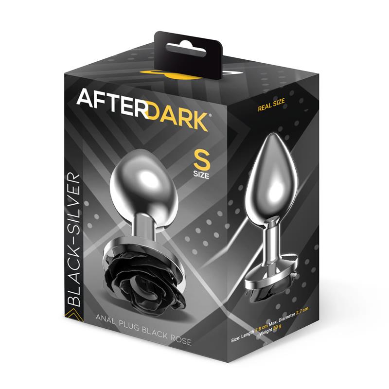 Metal Anal Plug with Black Rose Base Size S – Image 5