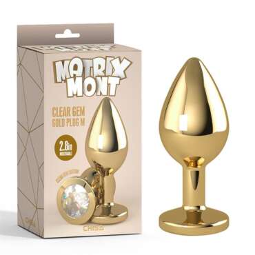 Metal Anal Plug with Jewel Size M