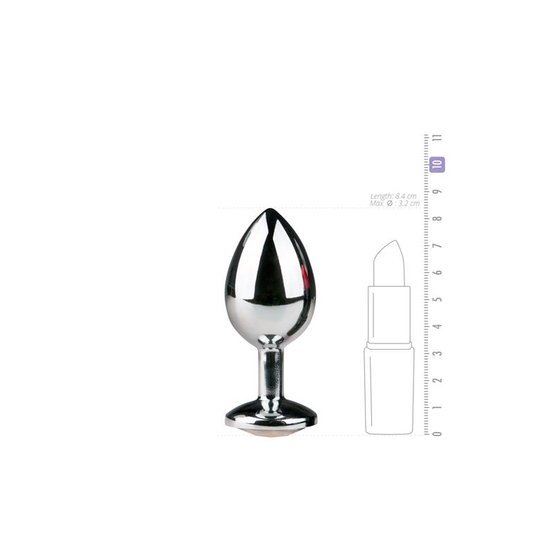 Metal Butt Plug No. 2 - Silver/Clear – Image 3