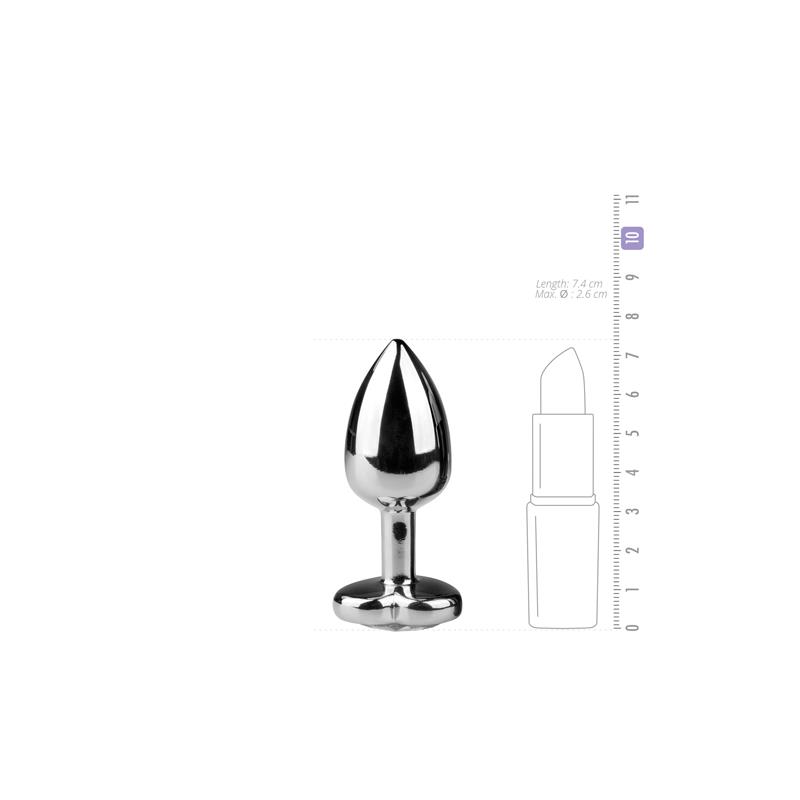 Metal Butt Plug No. 2 - Silver/Clear – Image 5