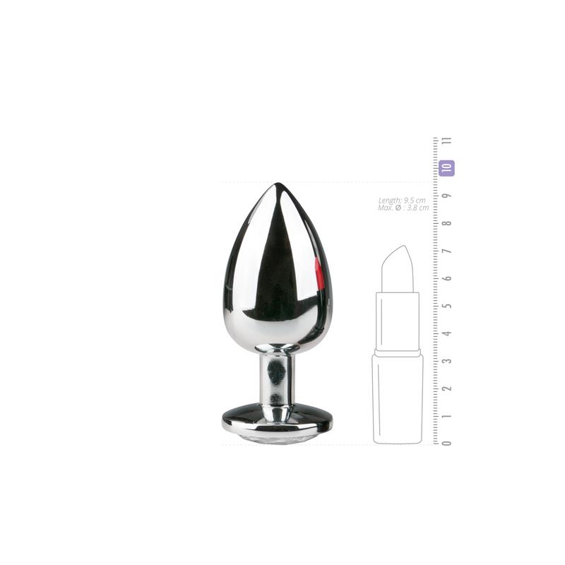 Metal Butt Plug No. 6 - Silver/Clear – Image 5