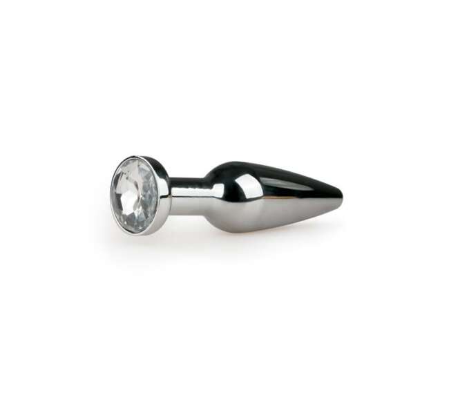 Metal Butt Plug No. 9 - Silver/Clear