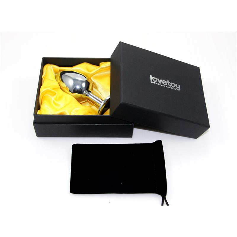 Metal Butt Plug RoseBud Classic with Red Jewel Size L – Image 3