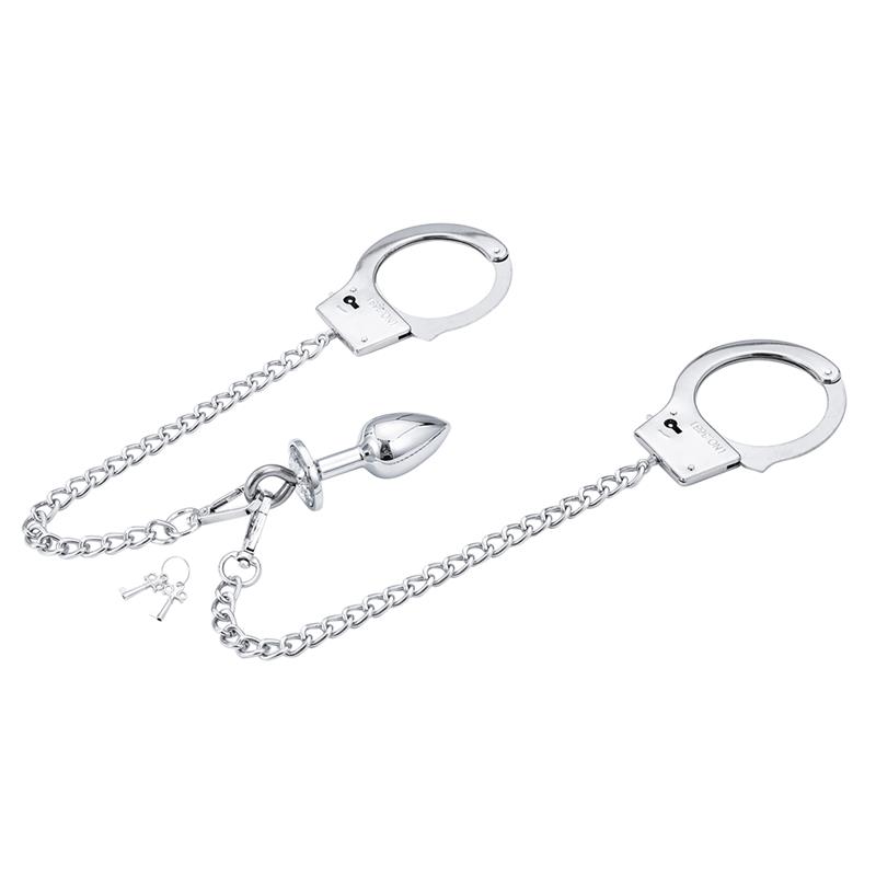 Metal Hand Cuffs with Anal Plug – Image 8