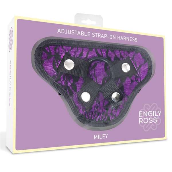 Miley Universal Adjustable Harness with 3 Silicone Rings Purple – Image 4