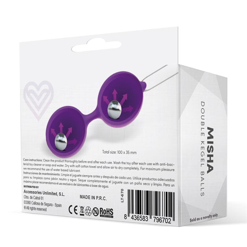 Misha Double Kegel Balls Silicone Purple – Image 3