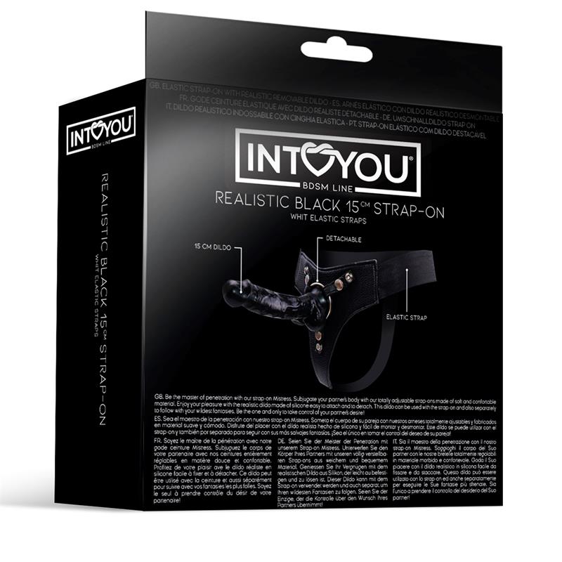 Mistress Elastic Strap-on with Silicone Dildo 15 cm Black – Image 4