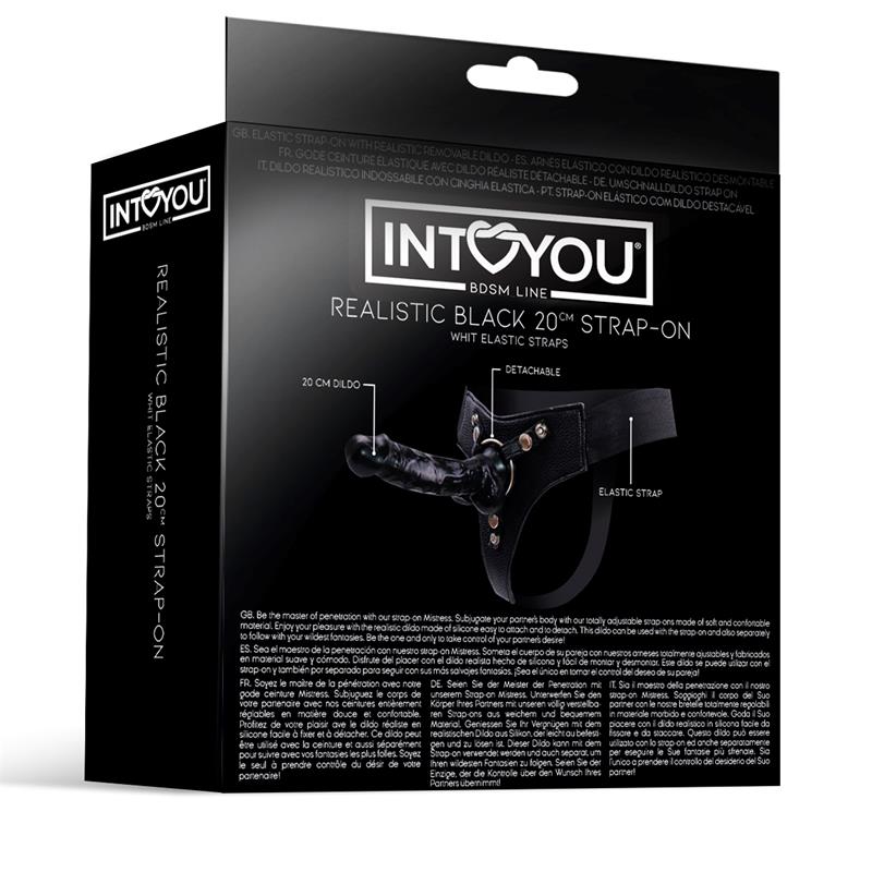 Mistress Elastic Strap-on with Silicone Dildo 20 cm Black – Image 3