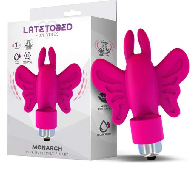 Monarch Butterfly Vibrating Bullet Silicone Pink