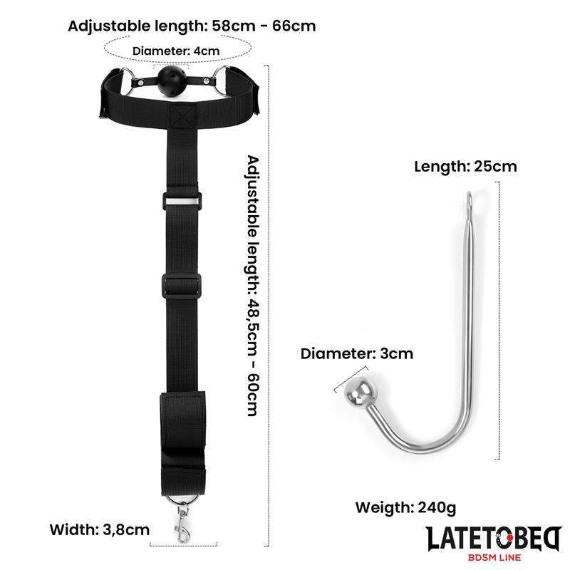 Mouth Gag with Cuff and Anal Hook – Image 3